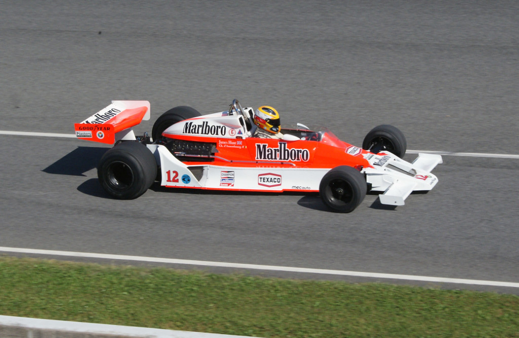 James Hunt in the McLaren during the 1976 F1 season finale