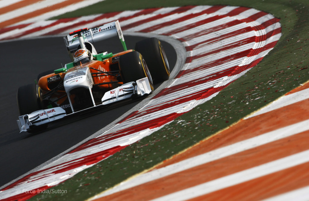 Adrian Sutil in the Indian Grand Prix at the Buddh International Circuit