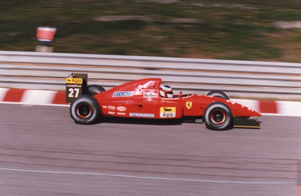 Jean Alesi in his Ferrari driving around Monaco