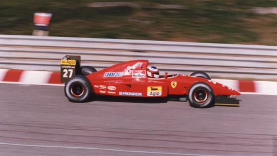 Jean Alesi in his Ferrari driving around Monaco