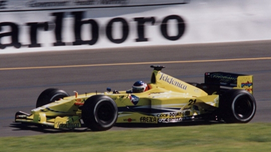 Gaston Mazzacane in an F1 car